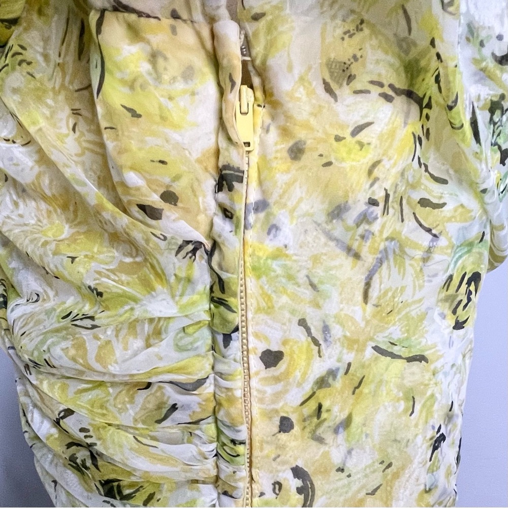 EMMA DOMB Vintage 1950’s Floral Print Off Shoulder Chiffon Gown Maxi Dress - Picture 7 of 11